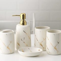 Bộ nhà tắm sứ nhũ vàng